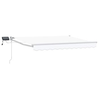 Manuelle Gelenkarmmarkise mit LEDs Weiß 3,5 x 2,5 m