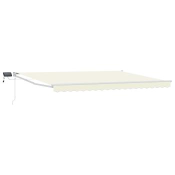 Manuelle Gelenkarmmarkise mit LEDs Creme und Weiß 4 x 3 m