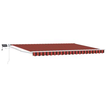 Manuelle Gelenkarmmarkise mit LEDs Orange, Braun, Weiß 4 x 3 m