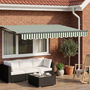 ARDEBO.de - Manuelle Gelenkarmmarkise mit LEDs 3 x 2,5 m