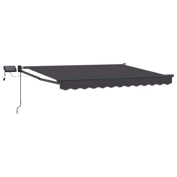 Manuelle Gelenkarmmarkise mit LEDs Anthrazit 3,5 x 2,5 m