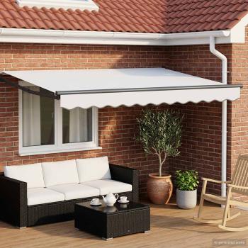 ARDEBO.de - Manuelle Gelenkarmmarkise mit LEDs 3,5 x 2,5 m