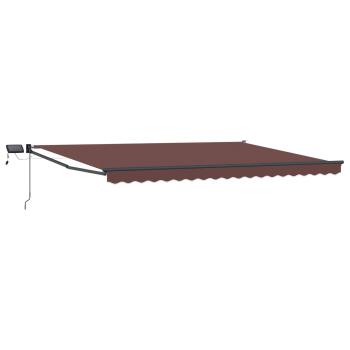 Manuelle Gelenkarmmarkise mit LEDs Braun und Anthrazit 4 x 3 m