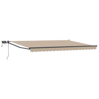 Manuelle Gelenkarmmarkise mit LEDs Beige und Anthrazit 4 x 3 m