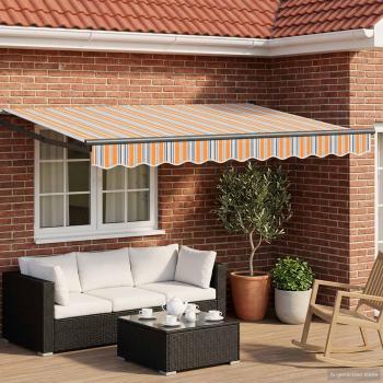 ARDEBO.de - Elektrische ausziehbare Markise Blau und Orange 3,5 x 2,5 m