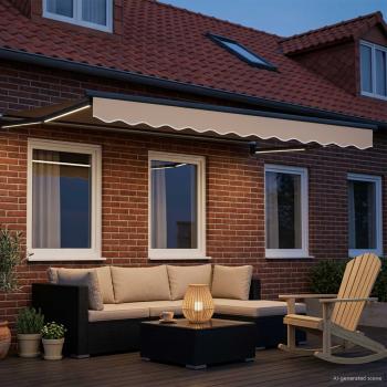Elektrische ausziehbare Markise Beige 3,5 x 2,5 m