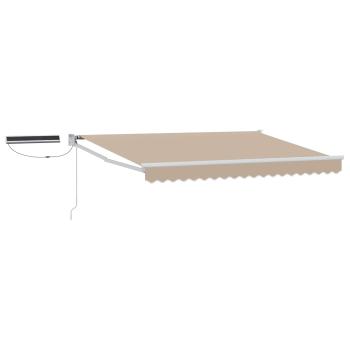 Elektrische ausziehbare Markise Beige und Weiß 3,5 x 2 m