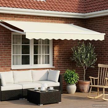 ARDEBO.de - Elektrische ausziehbare Markise Creme und Weiß 3,5 x 2,5 m