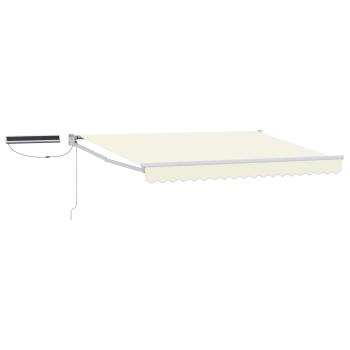 Elektrische ausziehbare Markise Creme und Weiß 3,5 x 2,5 m