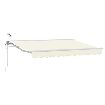 Elektrische ausziehbare Markise Creme und Weiß 3,5 x 2,5 m