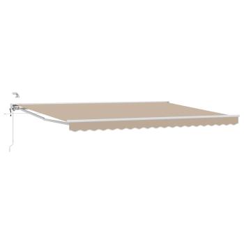 Elektrische ausziehbare Markise Beige und Weiß 4 x 3 m
