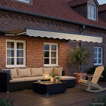 Elektrische ausziehbare Markise Creme und Anthrazit 3,5 x 2,5 m