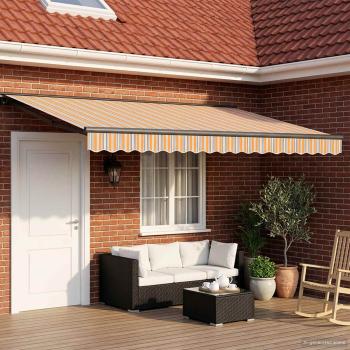 ARDEBO.de - Elektrische ausziehbare Markise Blau, Orange, Anthrazit 4 x 3 m