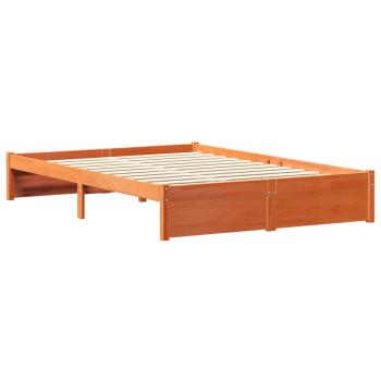 Bettgestell mit Aufbewahrungskopfteil Wachsbraun 150 x 200 cm