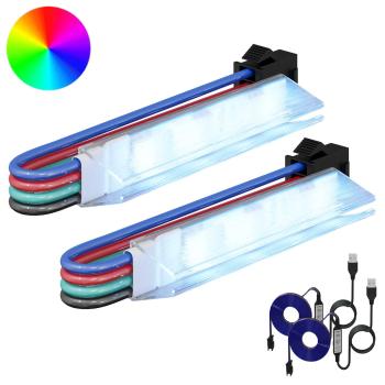 ARDEBO.de - LED Streifen 2 Stk. Schwarz und Weiß Kupfer und Kunststoff
