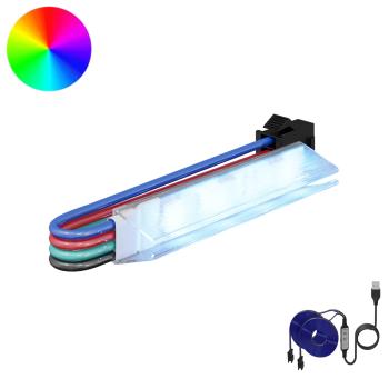 ARDEBO.de - LED Streifen 2 Stk. Schwarz und Mehrfarbig