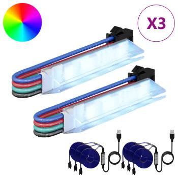 LED Streifen 2 Stk. Schwarz und Mehrfarbig