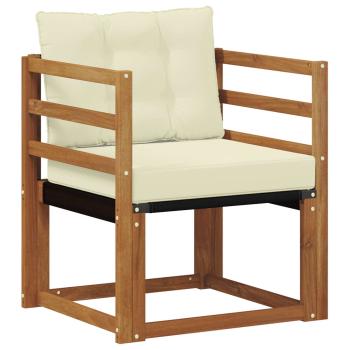 Outdoor-Sofa Massivholz Akazie Natur und Creme