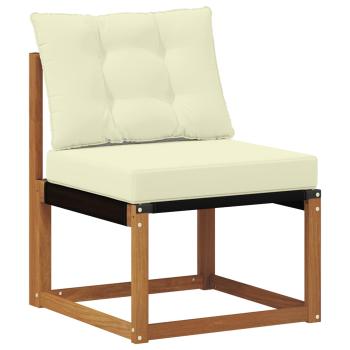 Outdoor-Sofa Massivholz Akazie Natur und Creme