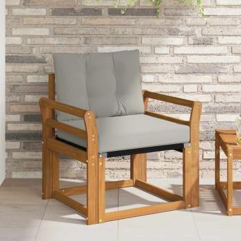 ARDEBO.de - Outdoor-Sofa Massivholz Akazie Natürlich und Hellgrau