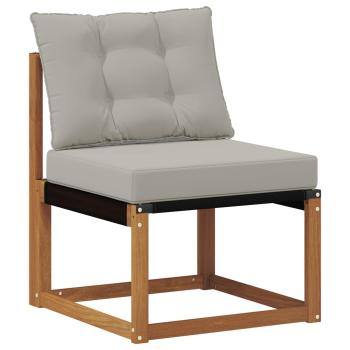 Outdoor-Sofa Massivholz Akazie Natürlich und Hellgrau