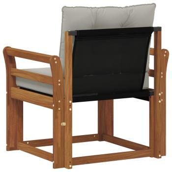 Outdoor-Sofa Massivholz Akazie Natürlich und Hellgrau