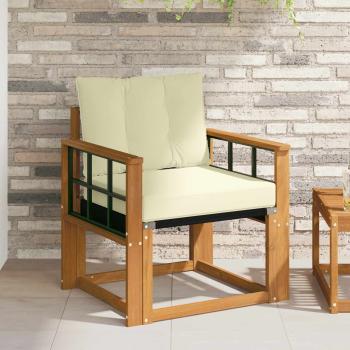 ARDEBO.de - Outdoor-Sofa Massivholz Akazie Natur und Creme