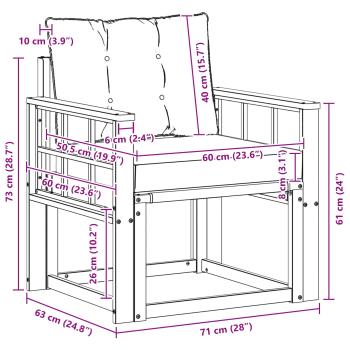 Outdoor-Sofa Massivholz Akazie Natur