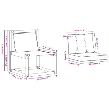 Outdoor-Sofa Massivholz Akazie Natur