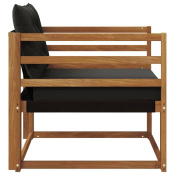 Outdoor-Sofagarnitur Massives Akazienholz und Textilene Natur