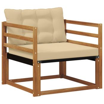 Outdoor-Sofagarnitur Massives Akazienholz und Textilene Natur