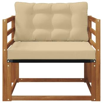 Outdoor-Sofagarnitur Massives Akazienholz und Textilene Natur