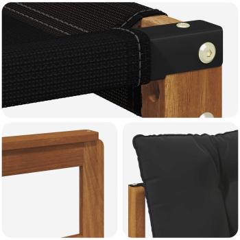 Outdoor-Sofagarnitur Massives Akazienholz und Textilene Natur