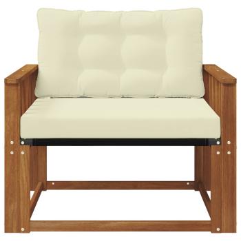 Outdoor-Sofagarnitur Massives Akazienholz und Textilene Natur