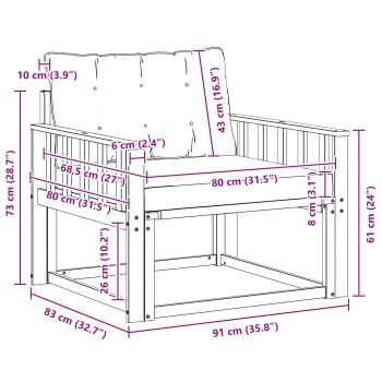Outdoor-Sofagarnitur Massives Akazienholz und Textilene Natur