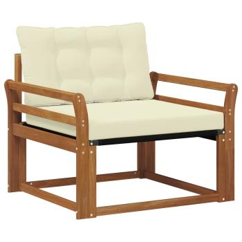 Outdoor-Sofagarnitur Massives Akazienholz und Textilene Natur