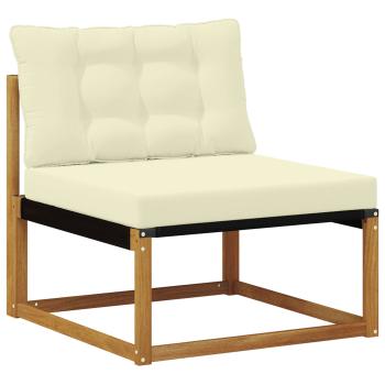 Outdoor-Sofagarnitur Massives Akazienholz und Textilene Natur