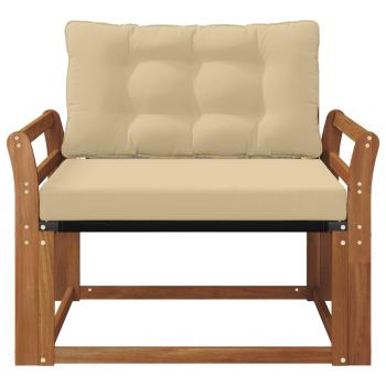 Outdoor-Sofagarnitur Massives Akazienholz und Textilene Natur