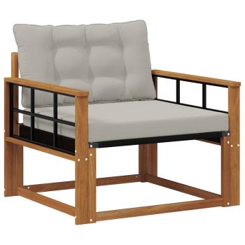 Outdoor-Sofagarnitur Massives Akazienholz und Textilene Natur
