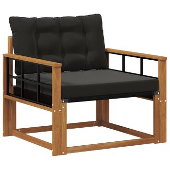Outdoor-Sofagarnitur Massives Akazienholz und Textilene Natur