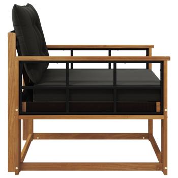 Outdoor-Sofagarnitur Massives Akazienholz und Textilene Natur