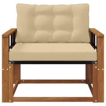 Outdoor-Sofagarnitur Massives Akazienholz und Textilene Natur