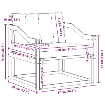 Outdoor-Sofagarnitur Massives Akazienholz und Textilene Natur