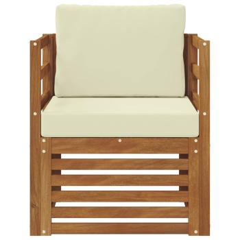 Outdoor-Sofa Massives Akazienholz und Polyester Natur