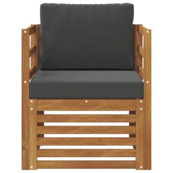 Outdoor-Sofa Massives Akazienholz und Polyester Natur