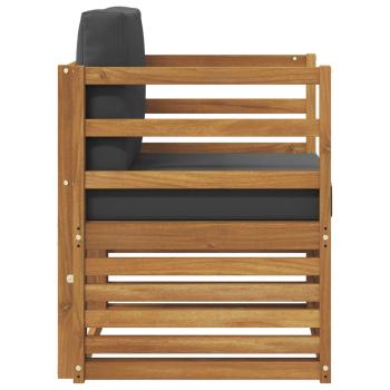 Outdoor-Sofa Massives Akazienholz und Polyester Natur