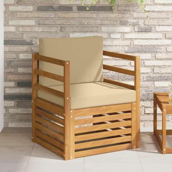 ARDEBO.de - Outdoor-Sofagarnitur Massives Akazienholz und Polyester