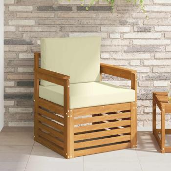ARDEBO.de - Outdoor-Sofa Massives Akazienholz und Polyester Natur