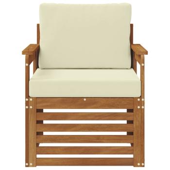 Outdoor-Sofa Massives Akazienholz und Polyester Natur