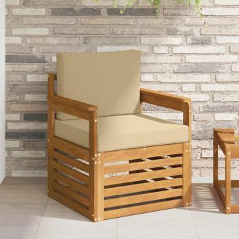 ARDEBO.de - Outdoor-Sofagarnitur Massives Akazienholz und Polyester
